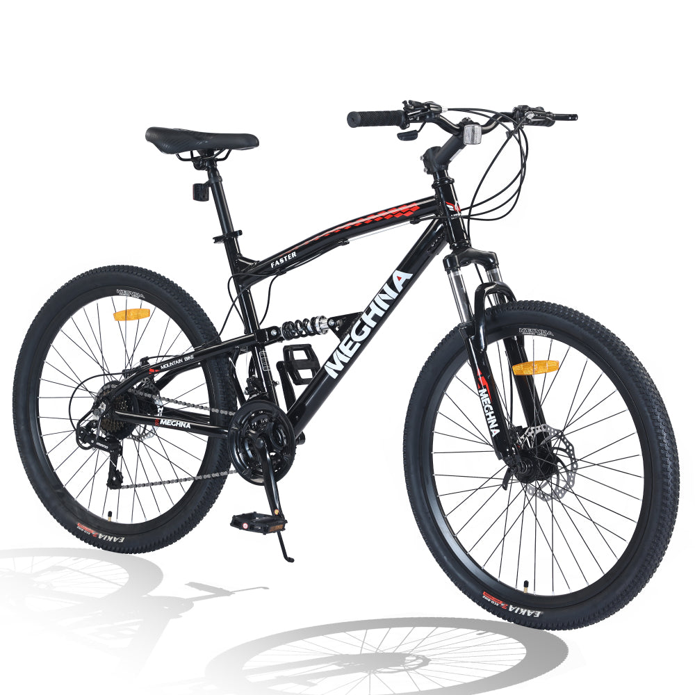 26 inch Mountain Bike 21-Speed Dual Suspension Aluminum Alloy Frame For Men and Women's Bike