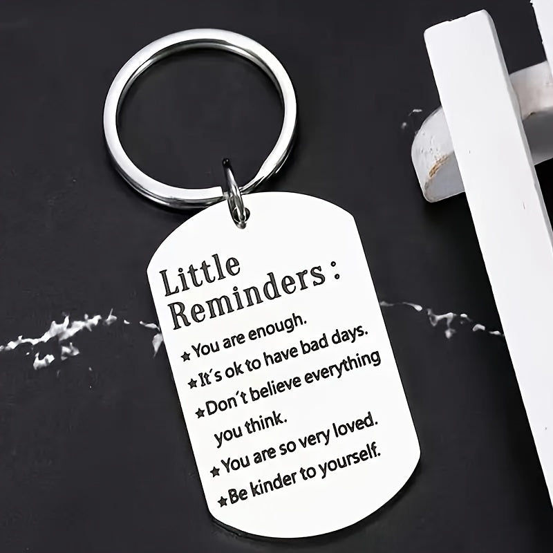set Stainless Steel Keychains - Engraved With Inspirational Quotes For Women And Men - Perfect Personalized Birthday And Christmas Gift For Son, Daughter, Best Friend