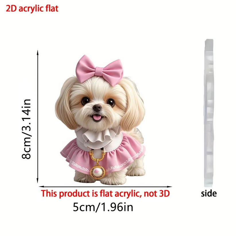 Butterfly Puppy Christmas 2D Acrylic Car Pendant car ornament accessories