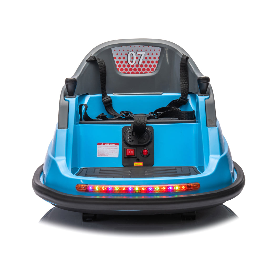 12V ride on bumper car for kids,1.5-5 Years Old,Baby Bumping Toy Gifts W/Remote Control, LED Lights,360 Degree Spin, Vehicle body with anti-collision padding,Five-point Safety Belt