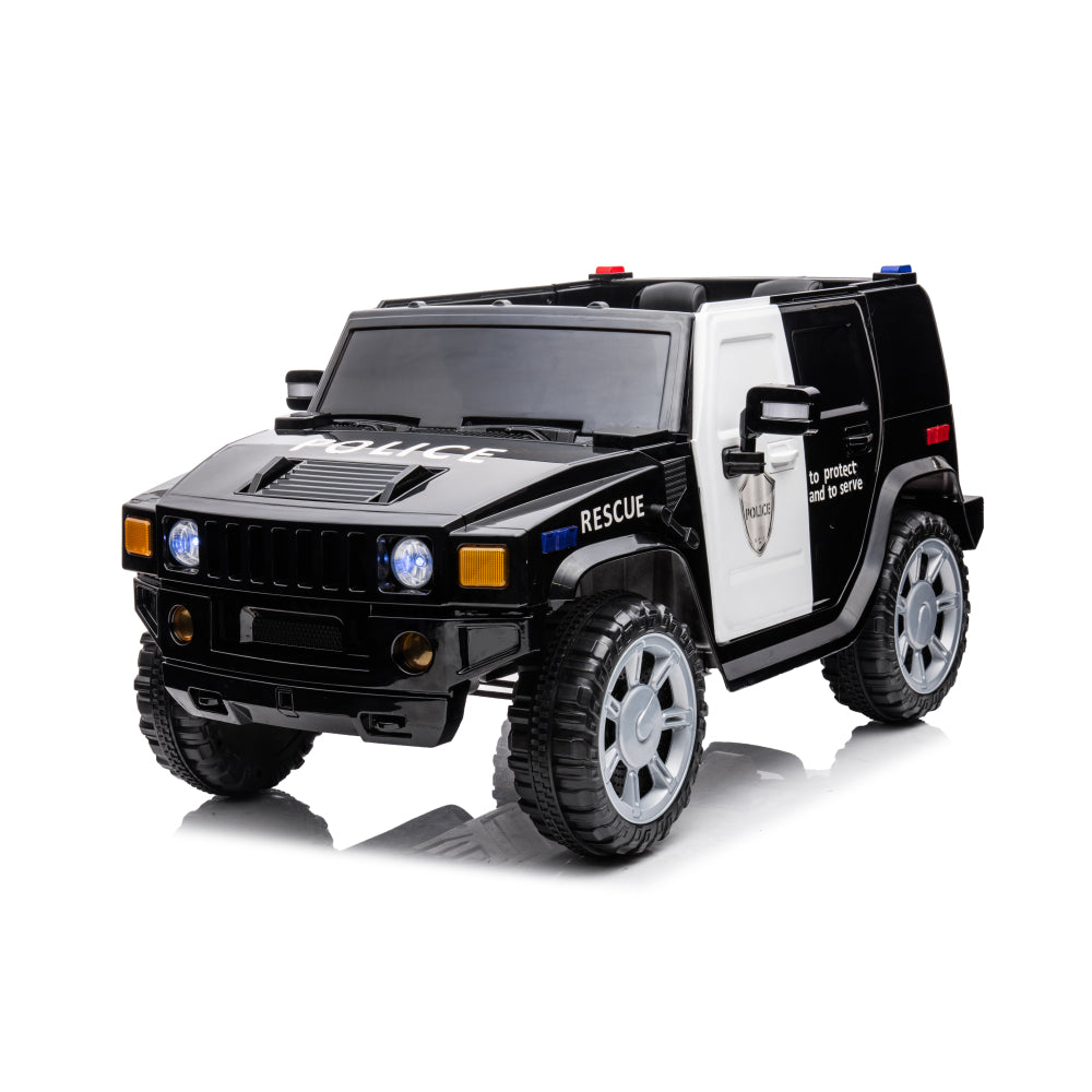 12v7a 30w*2 Four-wheel drive leather seat one button start,forward and backward, high and low speed, music, front light, power display, two doors can open, 2.4G R/C, seat belt four wheel absorber