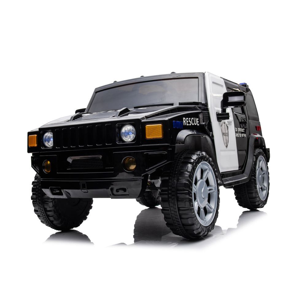 12v7a 30w*2 Four-wheel drive leather seat one button start,forward and backward, high and low speed, music, front light, power display, two doors can open, 2.4G R/C, seat belt four wheel absorber