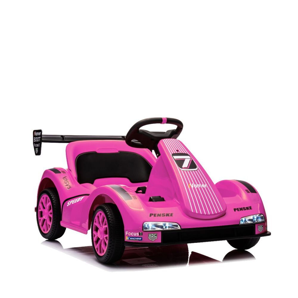 Electric Go Kart, 12V Battery Powered Ride On Car w/Remote Control, Safety Belt, Slow Start, Music, 4 Wheel Electric Vehicle for Kids, Gift for Boys Girls