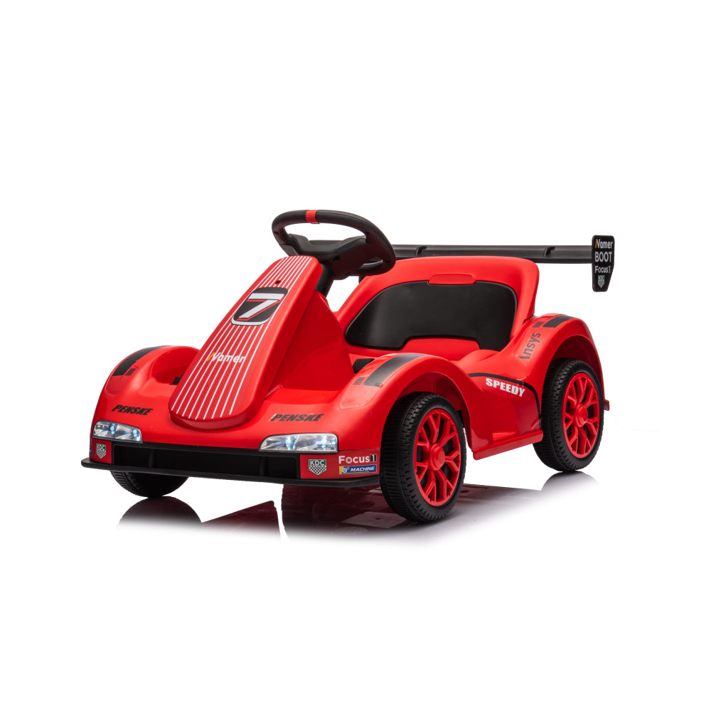 Electric Go Kart, 12V Battery Powered Ride On Car w/Remote Control, Safety Belt, Slow Start, Music, 4 Wheel Electric Vehicle for Kids, Gift for Boys Girls
