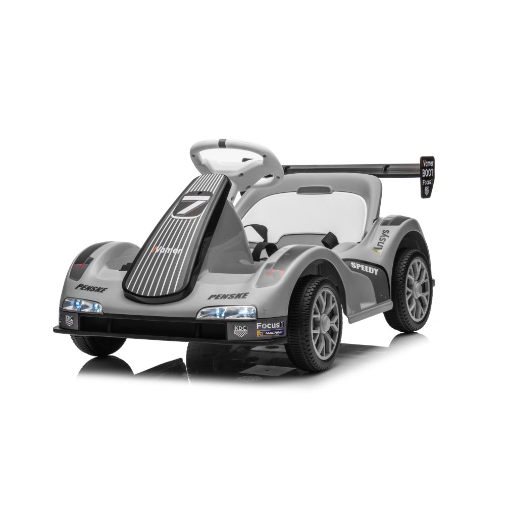 Electric Go Kart, 12V Battery Powered Ride On Car w/Remote Control, Safety Belt, Slow Start, Music, 4 Wheel Electric Vehicle for Kids, Gift for Boys Girls