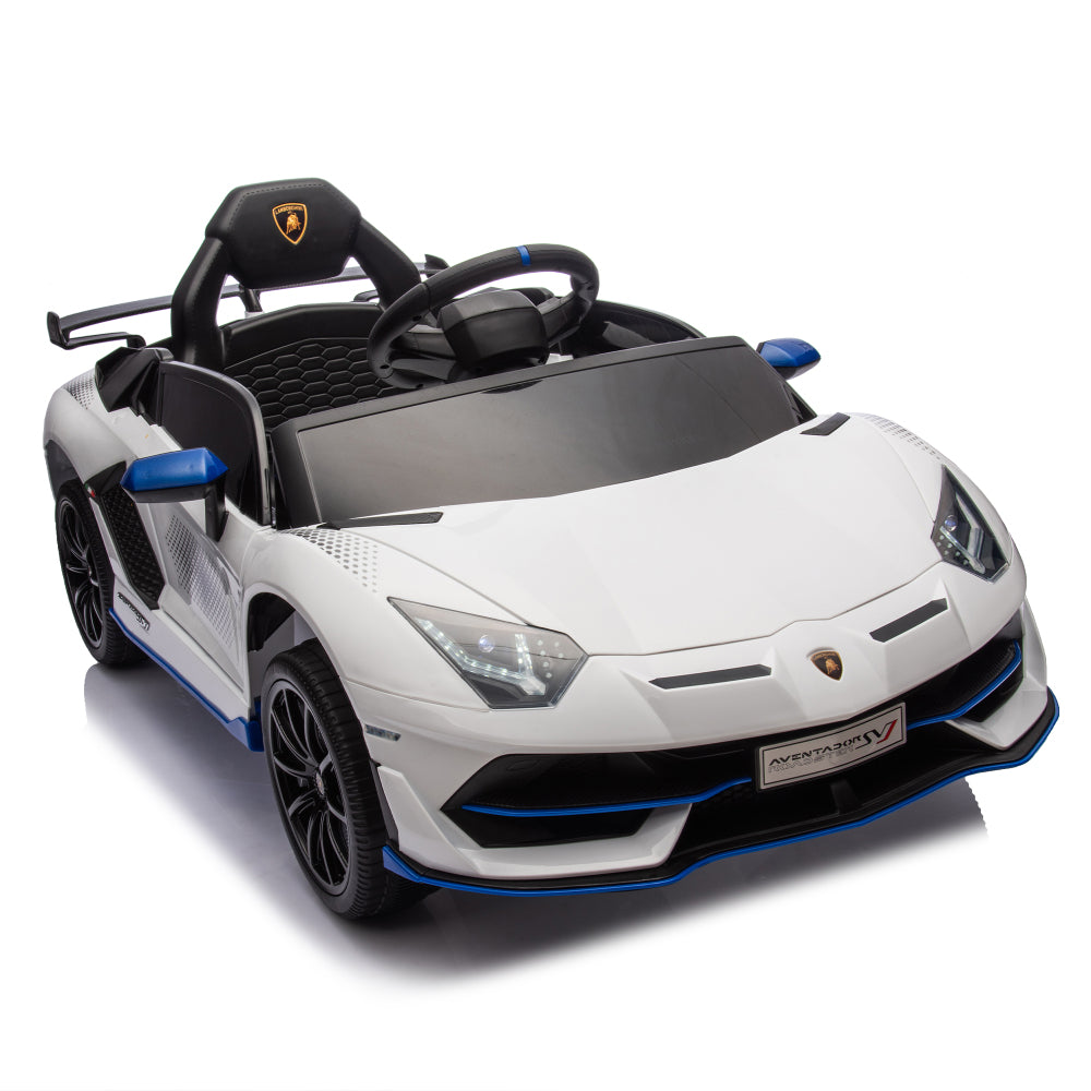 12V Kids Ride On Car W/Parents Remote Control,Licensed Lamborghini Aventador Xago,Hydraulic pressure door,Slow Start,Early education,Bluetooth,Adjustable Volume,MP3,USB,LED Lights For Kids Aged 2-4.
