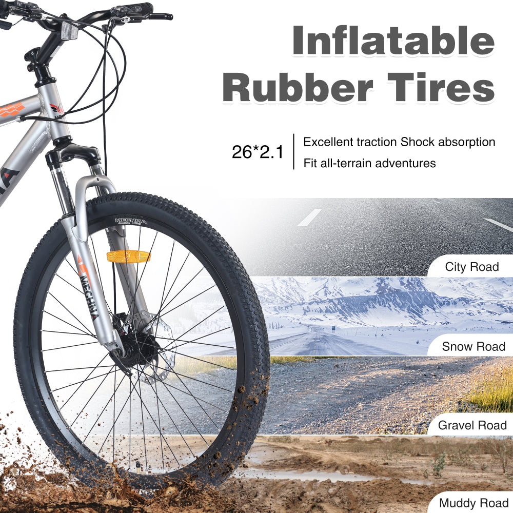 26 inch Mountain Bike 21-Speed Dual Suspension Aluminum Alloy Frame For Men and Women's Bike