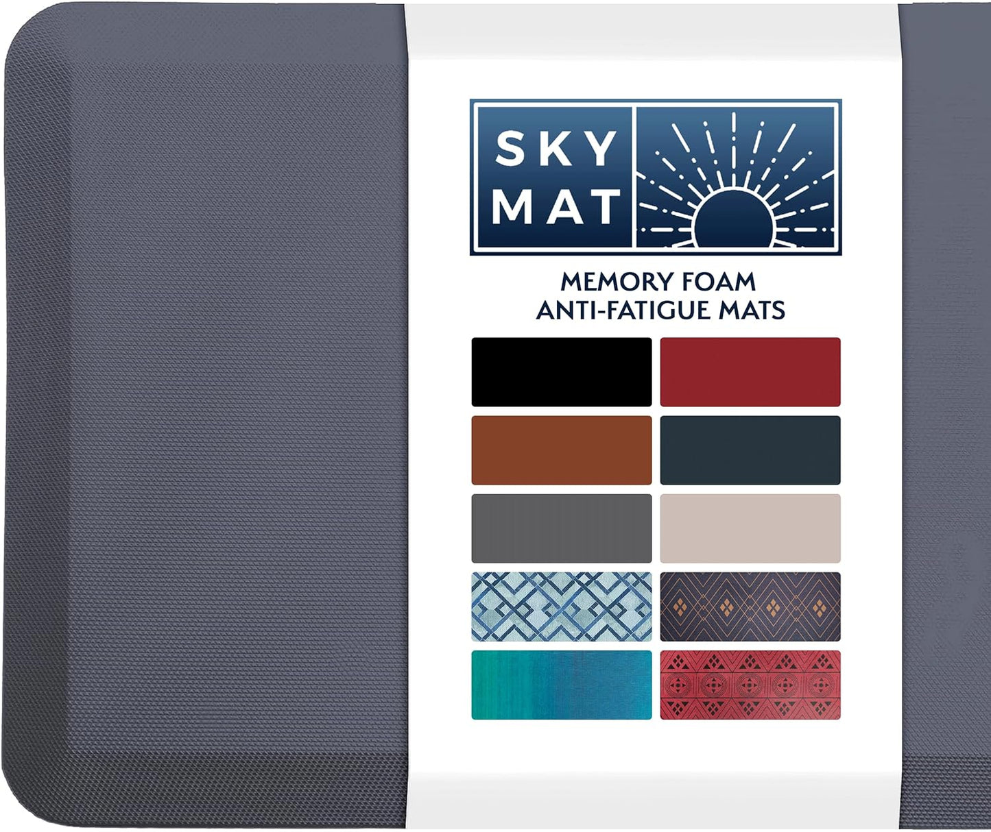 Sky Solutions Anti Fatigue Mat - 3/4" Cushioned Kitchen Rug and Standing Desk Mat & Garage - Non Slip, Waterproof and Stain Resistant (20" x 32", Black)