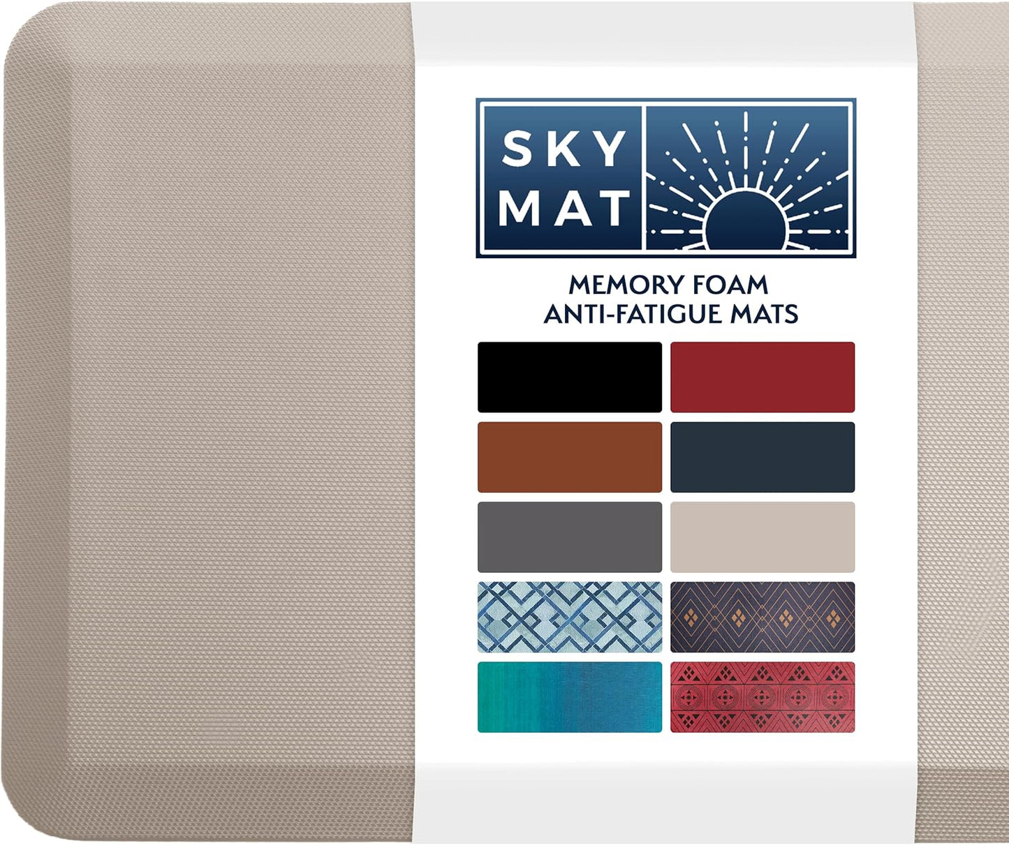 Sky Solutions Anti Fatigue Mat - 3/4" Cushioned Kitchen Rug and Standing Desk Mat & Garage - Non Slip, Waterproof and Stain Resistant (20" x 32", Black)
