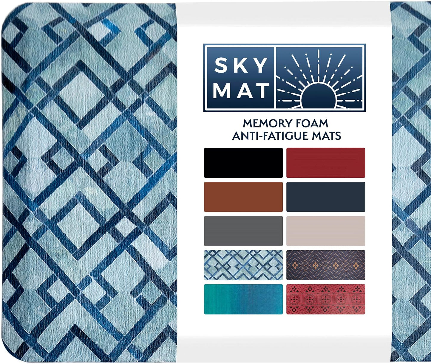 Sky Solutions Anti Fatigue Mat - 3/4" Cushioned Kitchen Rug and Standing Desk Mat & Garage - Non Slip, Waterproof and Stain Resistant (20" x 32", Black)