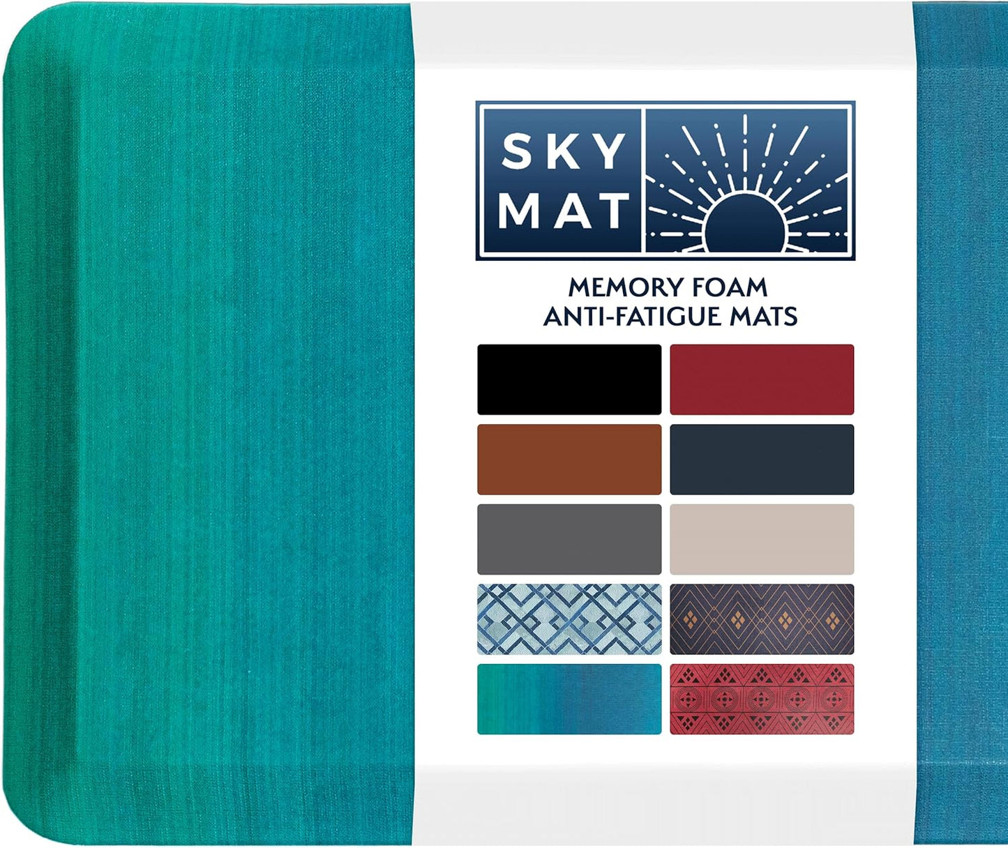 Sky Solutions Anti Fatigue Mat - 3/4" Cushioned Kitchen Rug and Standing Desk Mat & Garage - Non Slip, Waterproof and Stain Resistant (20" x 32", Black)