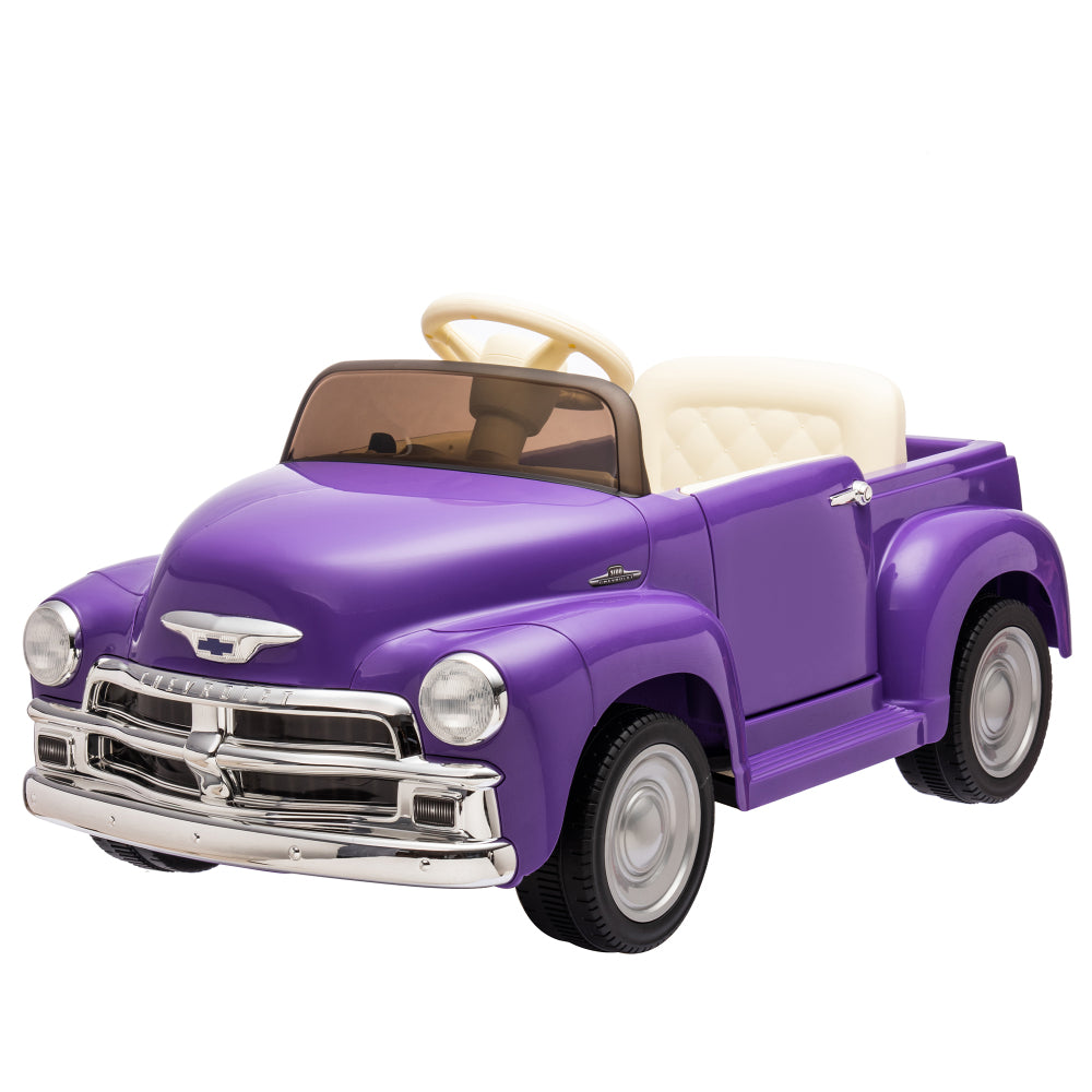 12V Kids Ride On truck car w/parents control, Licensed Chevrolet 3100 pickup,electric car for kid,Vintage modeling,3 speeds,LED Lights,Bluetooth,USB,High-power up to 3.11 MPH,age 3+