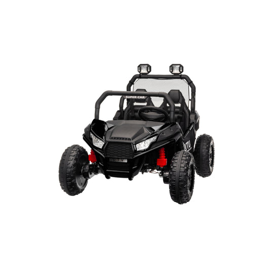 24 Volt Ride on Toys with Remote, Metal Frame Electric Powered off-Road UTV with 2 XL Seater, 4x200W 5MPH Max, 4WD/2WD Switchable, 3 Speeds, Bluetooth, Storage,black