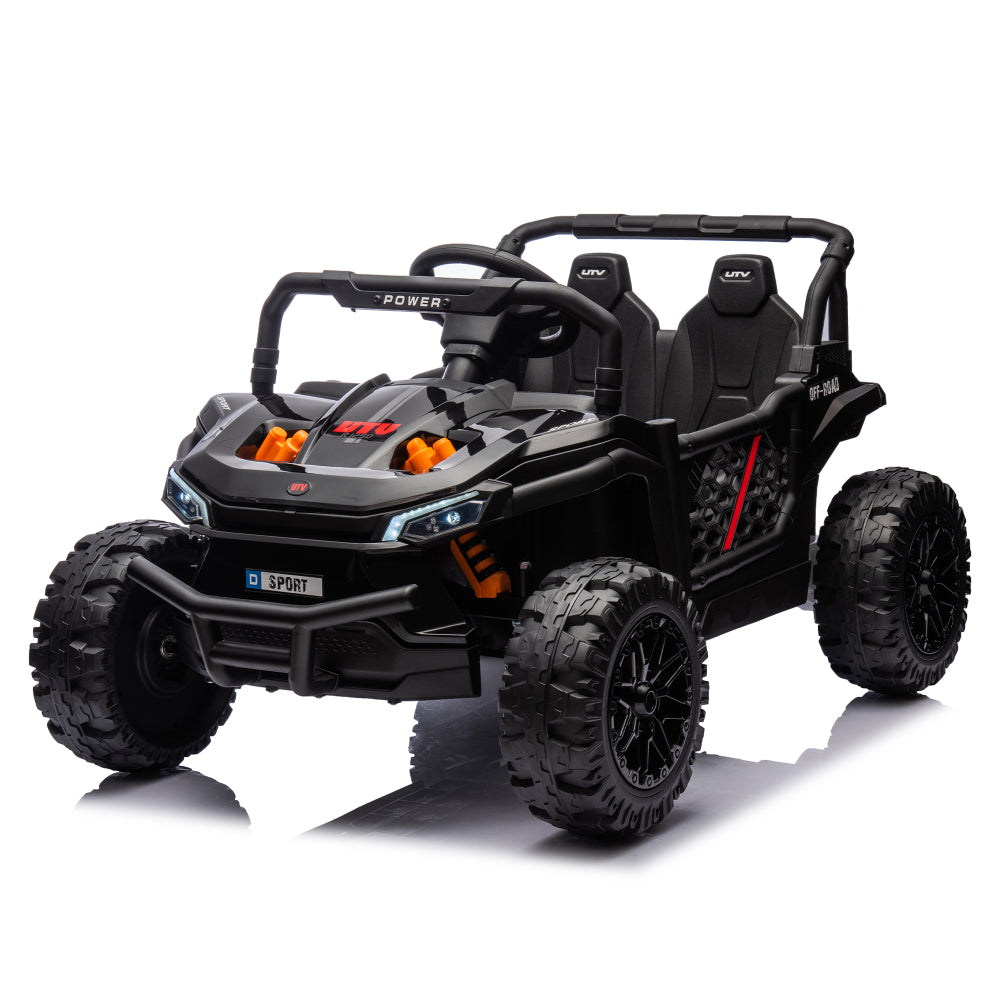 24V Kids Ride On UTV,Electric Toy For Kids w/Parents Remote Control,Four Wheel suspension,Low Start,Adjustable speed,Multimedia player,Early Education,Bluetooth,Rear storage space for kids aged 3+.