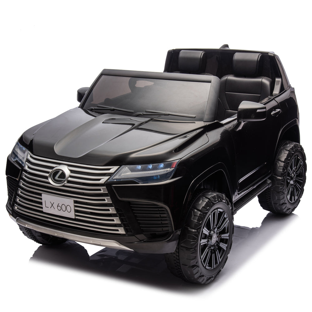 Licensed LEXUS LX600 24V Two-seater XXL Kids Ride On Car W/Parents Control,Seat width 20 inches,2WD,Four-wheel suspension,Bluetooth,MP3,Music,Power display,Speeds 1.86-3.11MPH For Kids.