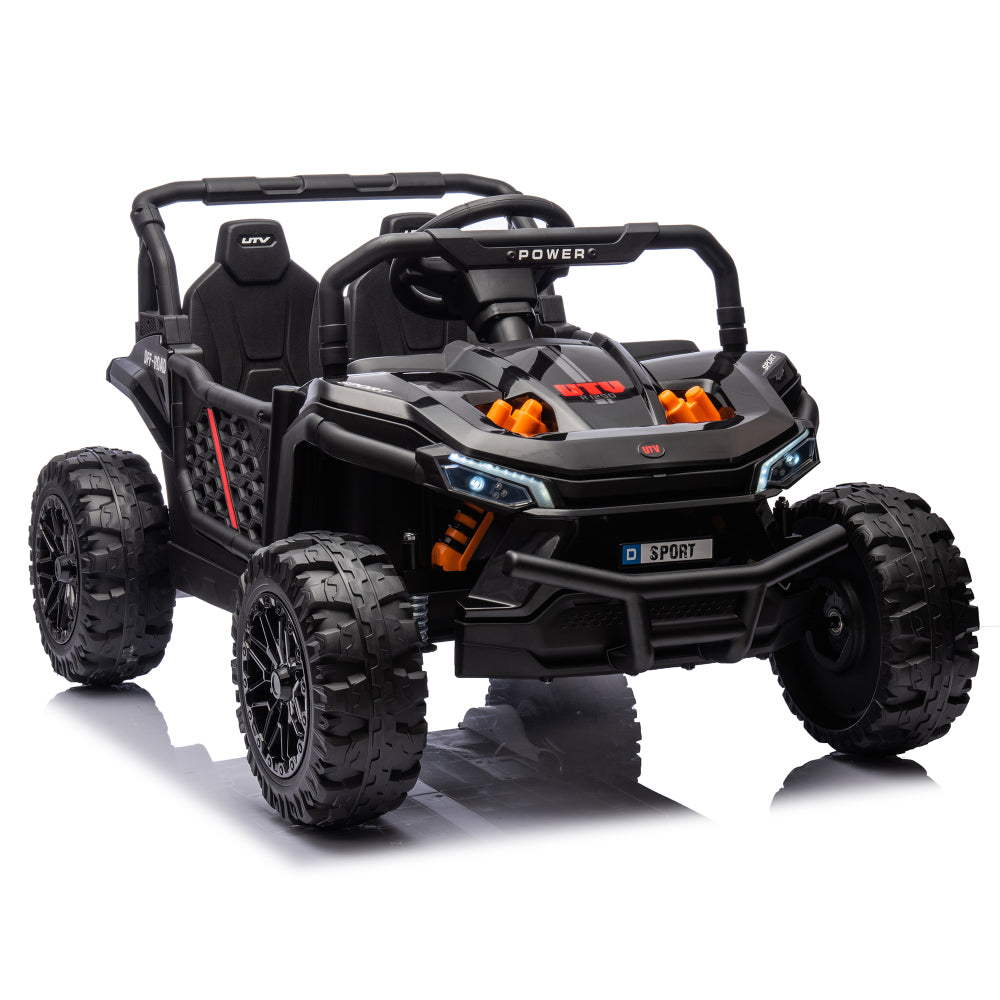 24V Kids Ride On UTV,Electric Toy For Kids w/Parents Remote Control,Four Wheel suspension,Low Start,Adjustable speed,Multimedia player,Early Education,Bluetooth,Rear storage space for kids aged 3+.