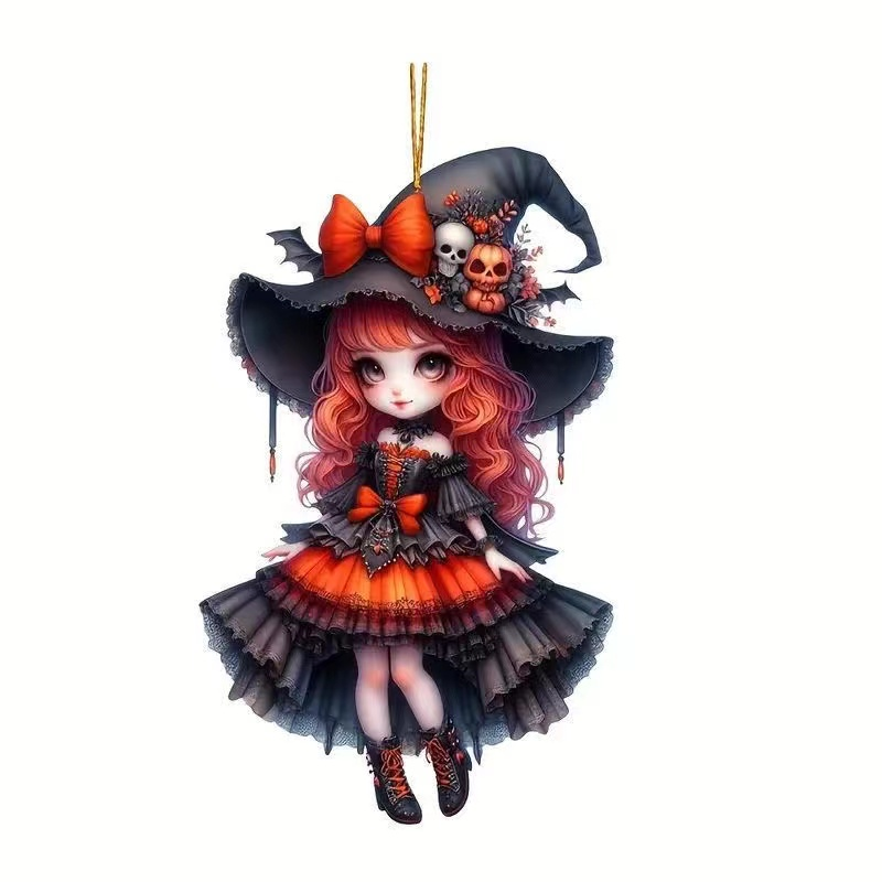 Halloween Magic Witch Acrylic Decorative Pendant