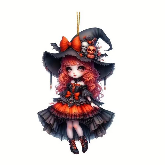 Halloween Witch Acrylic Decorative Pendant