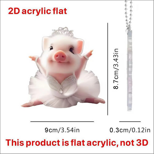 Cute Piggy Christmas 2D Acrylic Car Pendant car ornament accessories