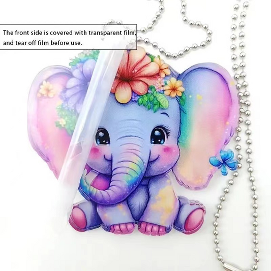 Colorful Elephant 2D Acrylic Car Pendant car ornament accessories