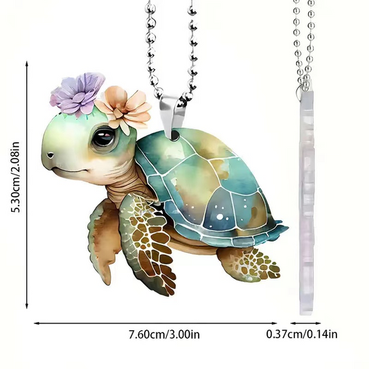 Colorful Turtle 2D Acrylic Car Pendant car ornament accessories