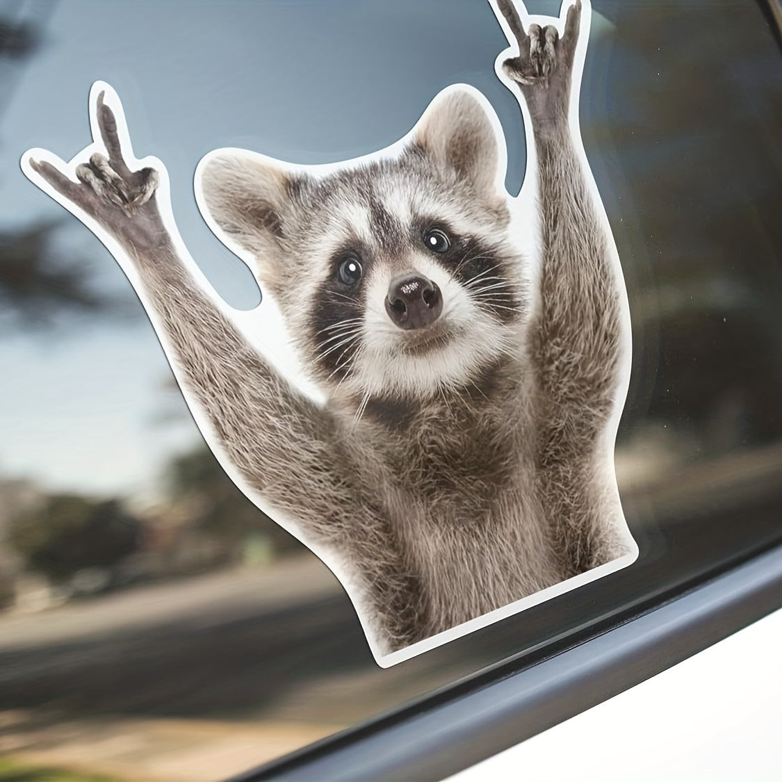 Rocking Raccoon Sticker, Funny Raccoon Cute Car Decal, 5.5-Inches Decal, Car, Laptop, Wall, Window, Bumper Sticker AWPS109