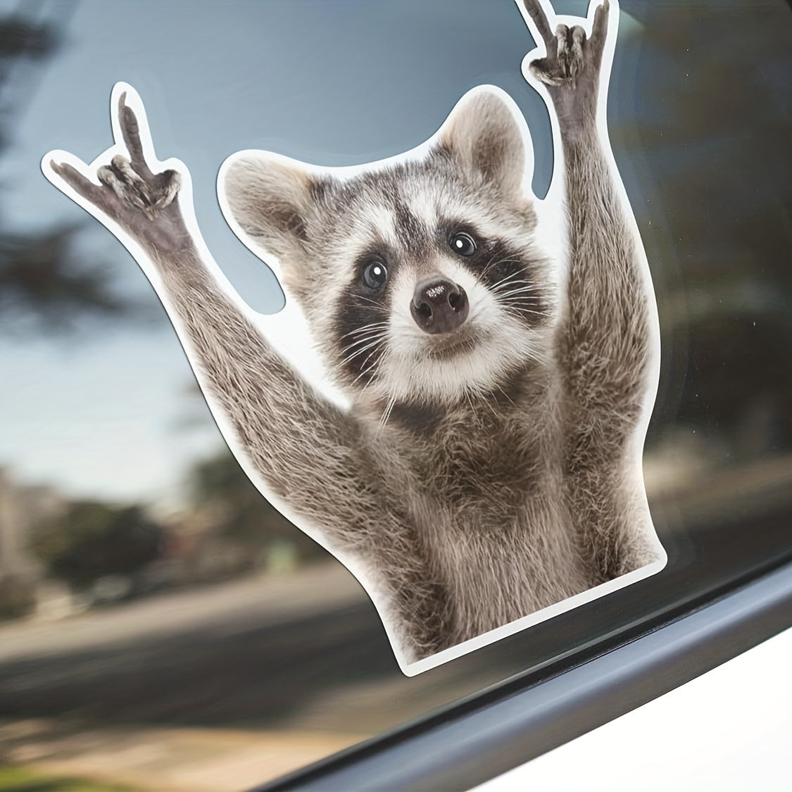 Rocking Raccoon Sticker, Funny Raccoon Cute Car Decal, 5.5-Inches Decal, Car, Laptop, Wall, Window, Bumper Sticker AWPS109