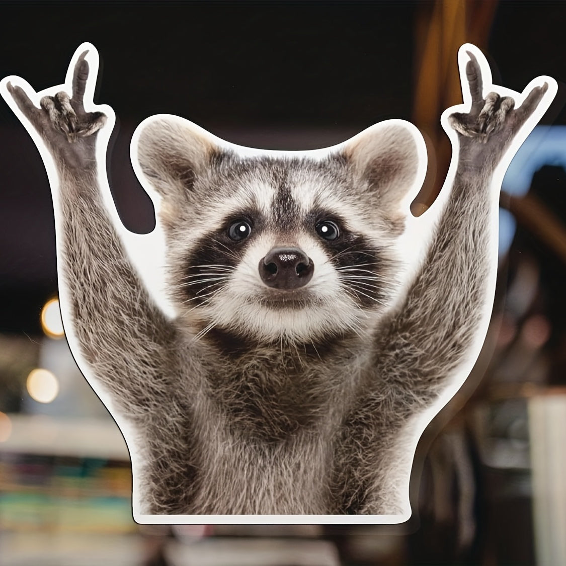 Rocking Raccoon Sticker, Funny Raccoon Cute Car Decal, 5.5-Inches Decal, Car, Laptop, Wall, Window, Bumper Sticker AWPS109