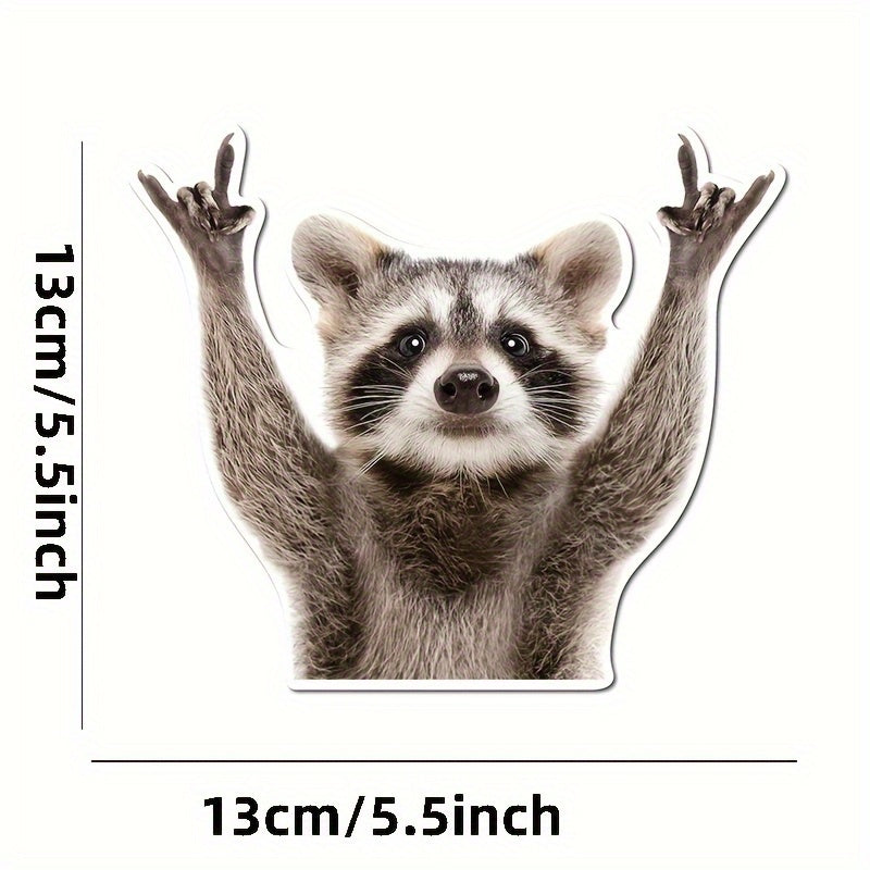 Rocking Raccoon Sticker, Funny Raccoon Cute Car Decal, 5.5-Inches Decal, Car, Laptop, Wall, Window, Bumper Sticker AWPS109