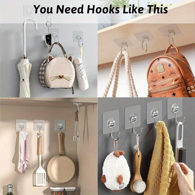 Heavy Duty Transparent Waterproof Adhesive Hooks