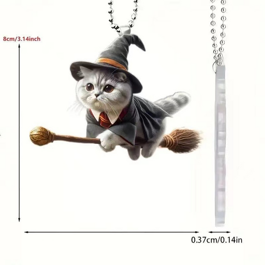 Magic Cat Christmas 2D Acrylic Car Pendant car ornament accessories