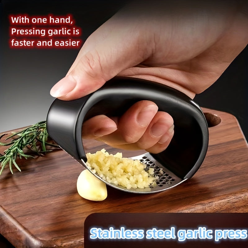 Stainless Steel Garlic Press Manual Ring Garlic Masher