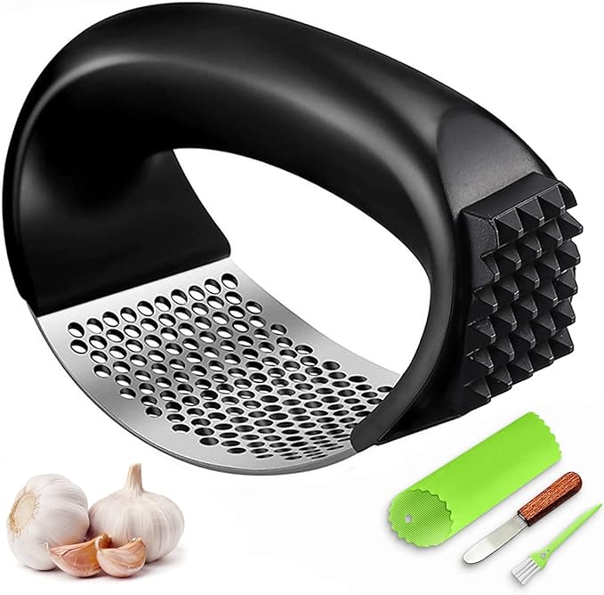 Stainless Steel Garlic Press Manual Ring Garlic Masher