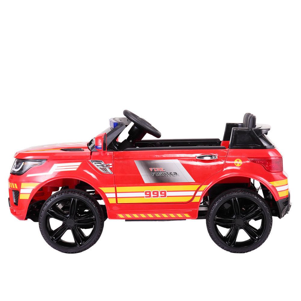 12V Kid Ride on Police Car with Parental Remote Control, Battery Powered Electric Truck with Siren, Flashing Lights, Music, Spring Suspension, Red