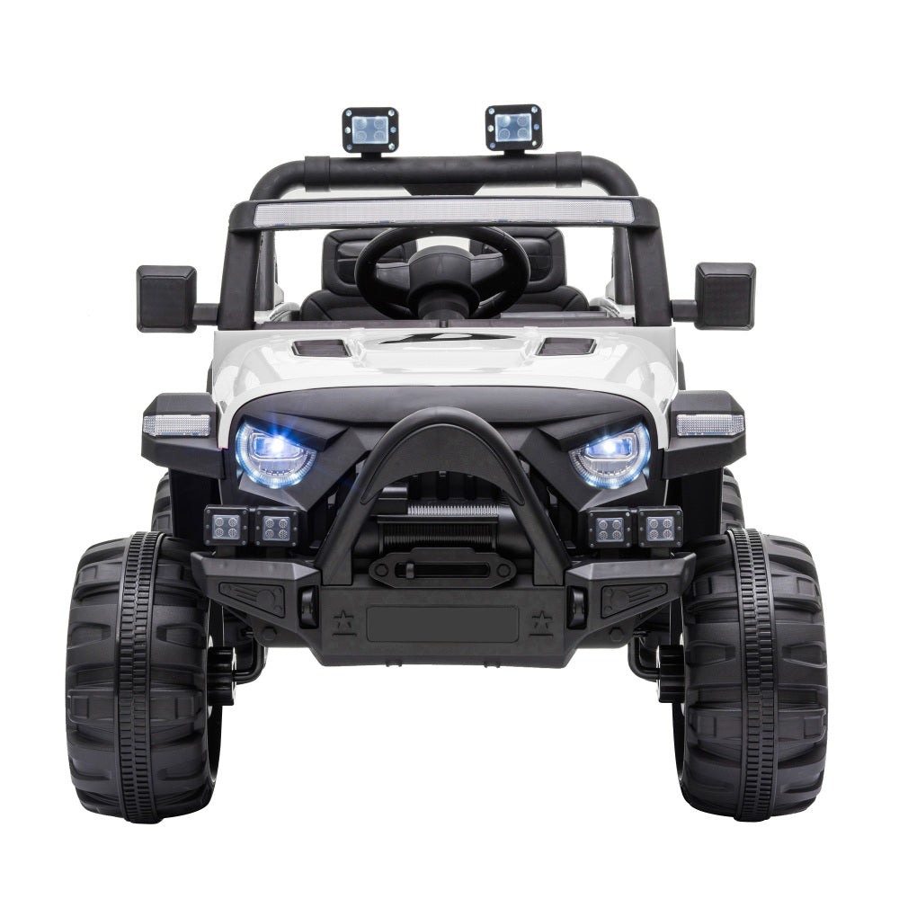 12V Electric Motorized Off-Road Vehicle, 2.4G Remote Control Kids Ride On Car, Head/Rear Lights, Music, Rear Spring Suspension,Rose red