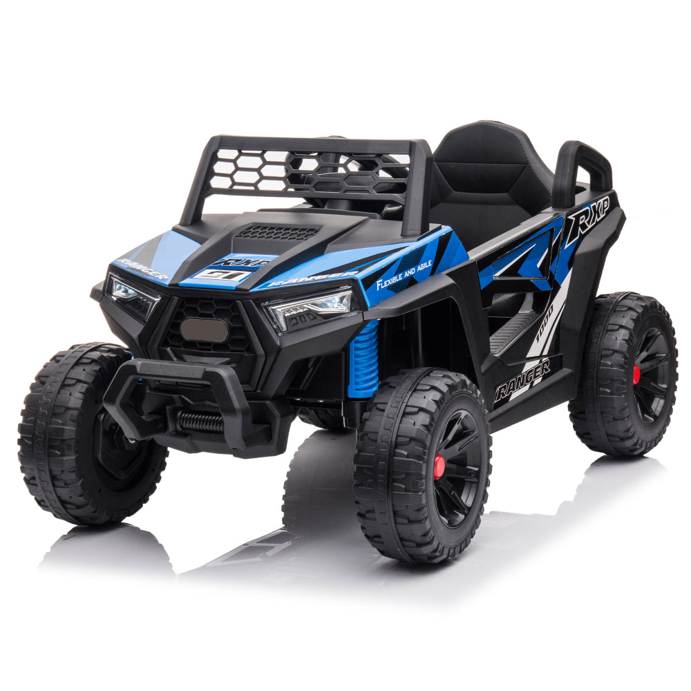 12V kids Ride On Mini UTV, Electric Car with Front LED Lights and Horn, Single Seat with a Safety Belt, Forward/Reverse Function