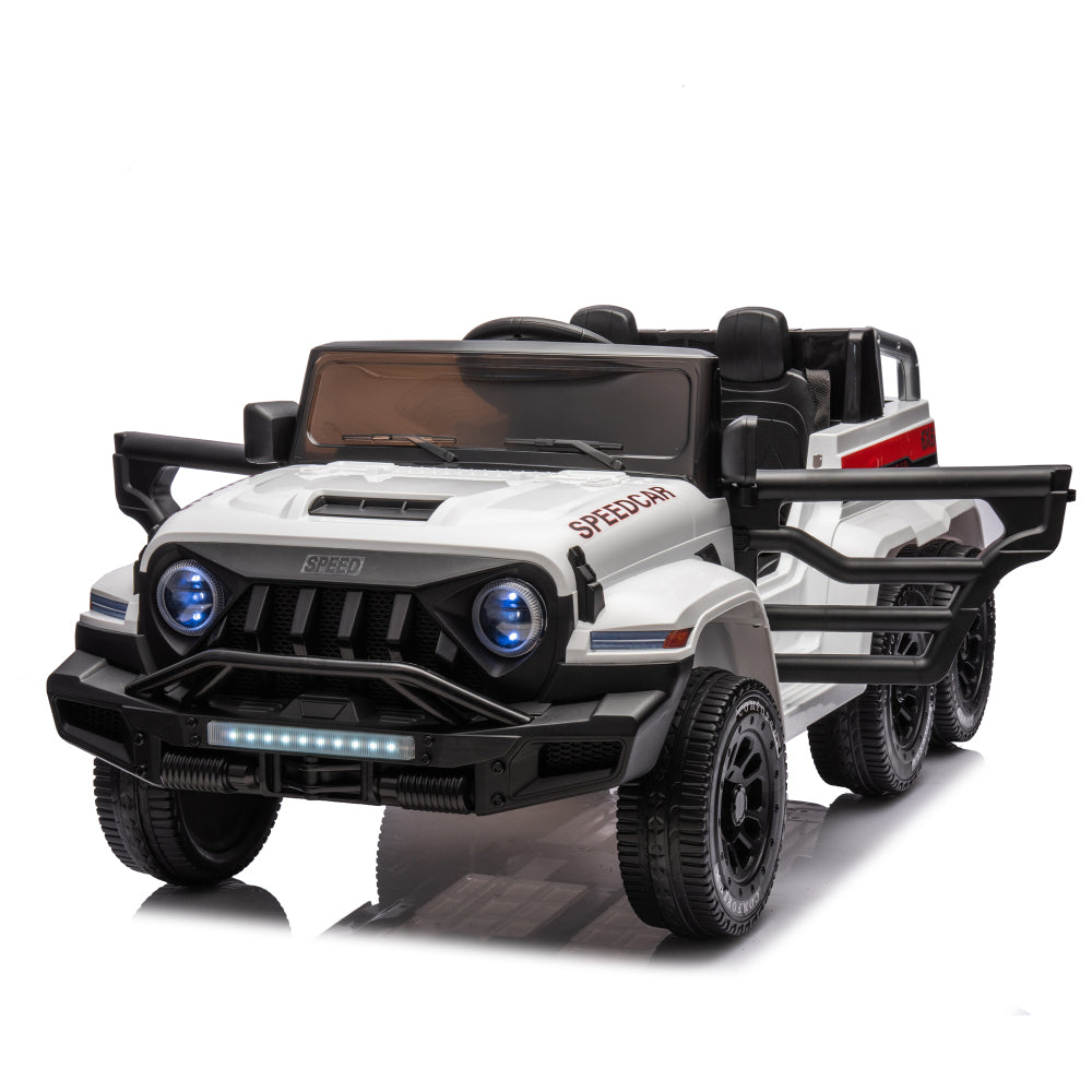 24V Ride On Car for Kids Battery Powered Ride On 4WD Toys with Remote Control,Parents Can Assist in Driving,Music and Lights,Five-Point Safety Belt,Rocking chair mode for back-and-forth swinging