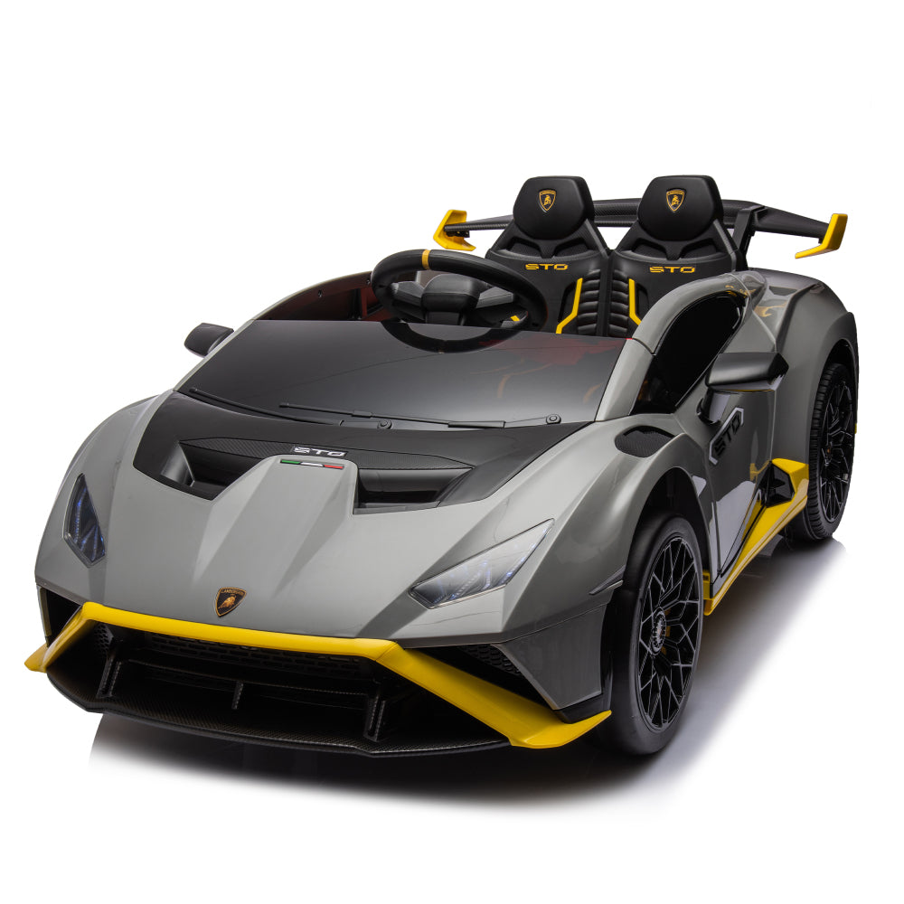 Lamborghini Huracan Sto 24V Kids Electric Ride-On Drift Car: Speeds 1.86-5.59 MPH, Ages 3-8, Foam Front Wheels, 360° Spin, LED Lights, Dynamic Music, Early Learning, USB Port, Drift Feature