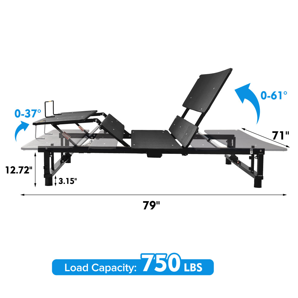 Adjustable Bed Base Frame - Queen Size - Zero Gravity