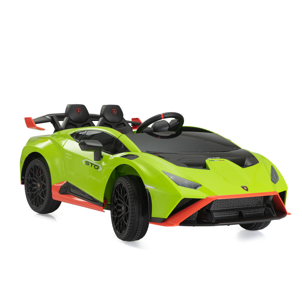 12V Battery Powered Ride On Car for Kids, Licensed Lamborghini, Remote Control Toy Vehicle with Music Player, LED Light, 2 Driving Modes