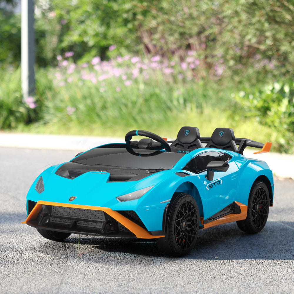 12V Battery Powered Ride On Car for Kids, Licensed Lamborghini, Remote Control Toy Vehicle with Music Player, LED Light, 2 Driving Modes