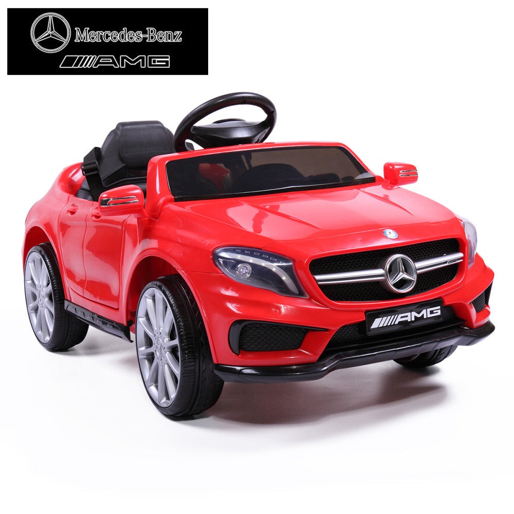 6V Licensed Mercedes Benz AMG Electric Vehicle, Kid Ride on Car with Parental Remote Control ,MP3 Player Headlights Opening Doors for Children 3-8, Red