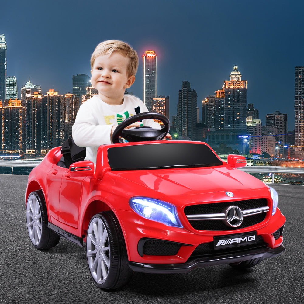 Licensed Mercedes Benz AMG 6V Kids Ride On Electric Car with Remote Control, Story Education AUX, Black