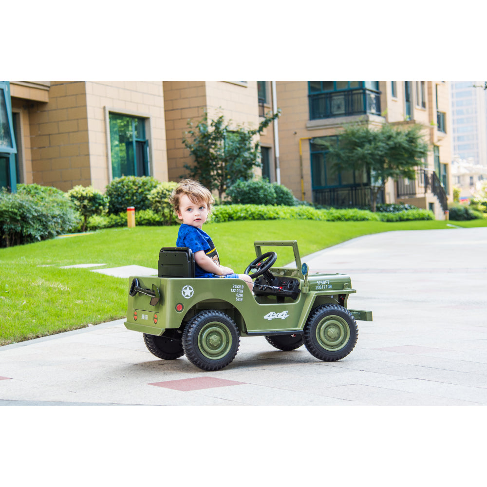 Ride On Truck 12 V Electric Vehicles Battery Powered Ride on Car Toys w/Four Wheels riding toys for kids with remote control/lights/music/Car trunk/ factory shovel