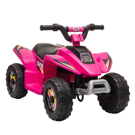 6V Kids ATV 4-Wheeler Ride on Car, Electric Motorized Quad Battery Powered Vehicle with Forward/Reverse Switch for 18-36 Months Old Toddlers, Pink