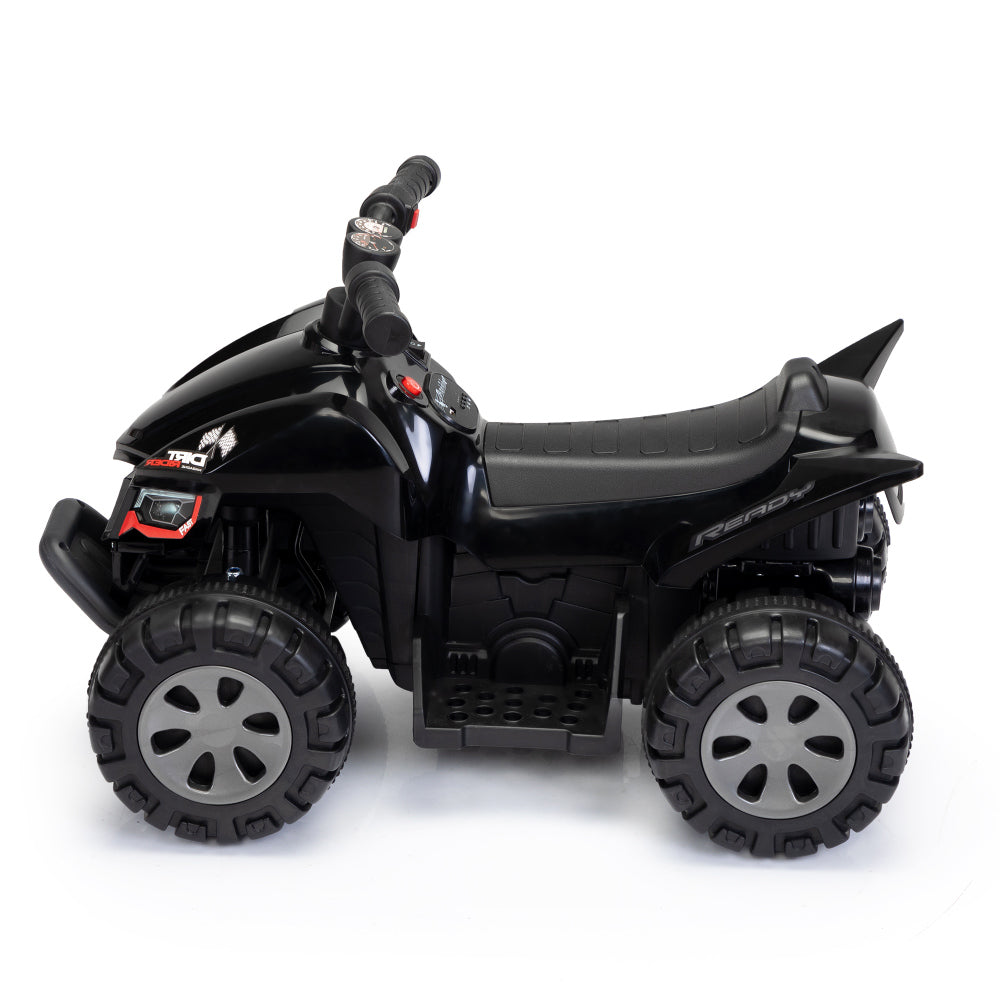 Kids Ride-on ATV, 6V Battery Powered Electric Quad Car with Music, LED Lights and Spray Device, 4 Wheeled Ride-on Toy for Toddlers Age 3-5, Black