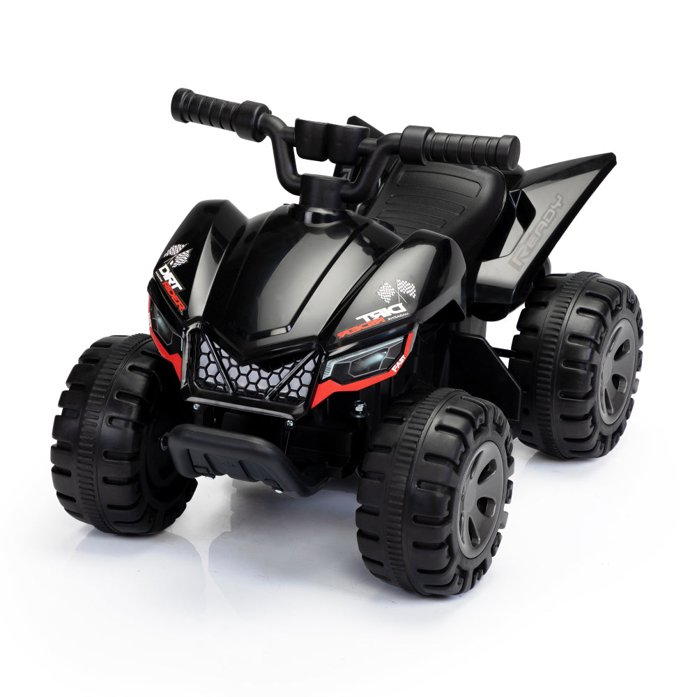 Kids Ride-on ATV, 6V Battery Powered Electric Quad Car with Music, LED Lights and Spray Device, 4 Wheeled Ride-on Toy for Toddlers Age 3-5, Black