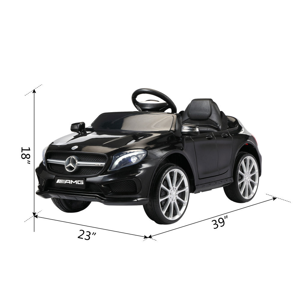 Licensed Mercedes Benz AMG 6V Kids Ride On Electric Car with Remote Control, Story Education AUX, Black