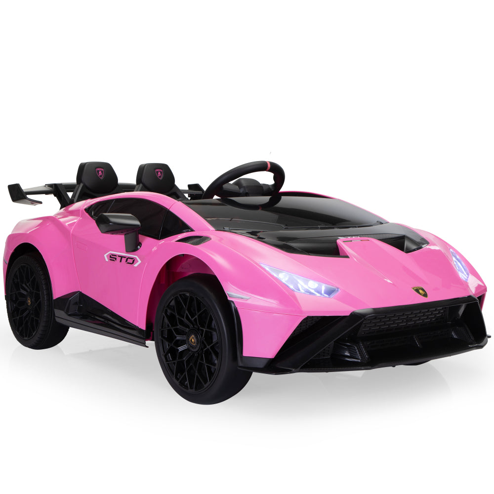 24V Battery Powered Ride On Car for Kids, Licensed Lamborghini, Remote Control Toy Vehicle with Music Player, LED Light, 2 Driving Modes