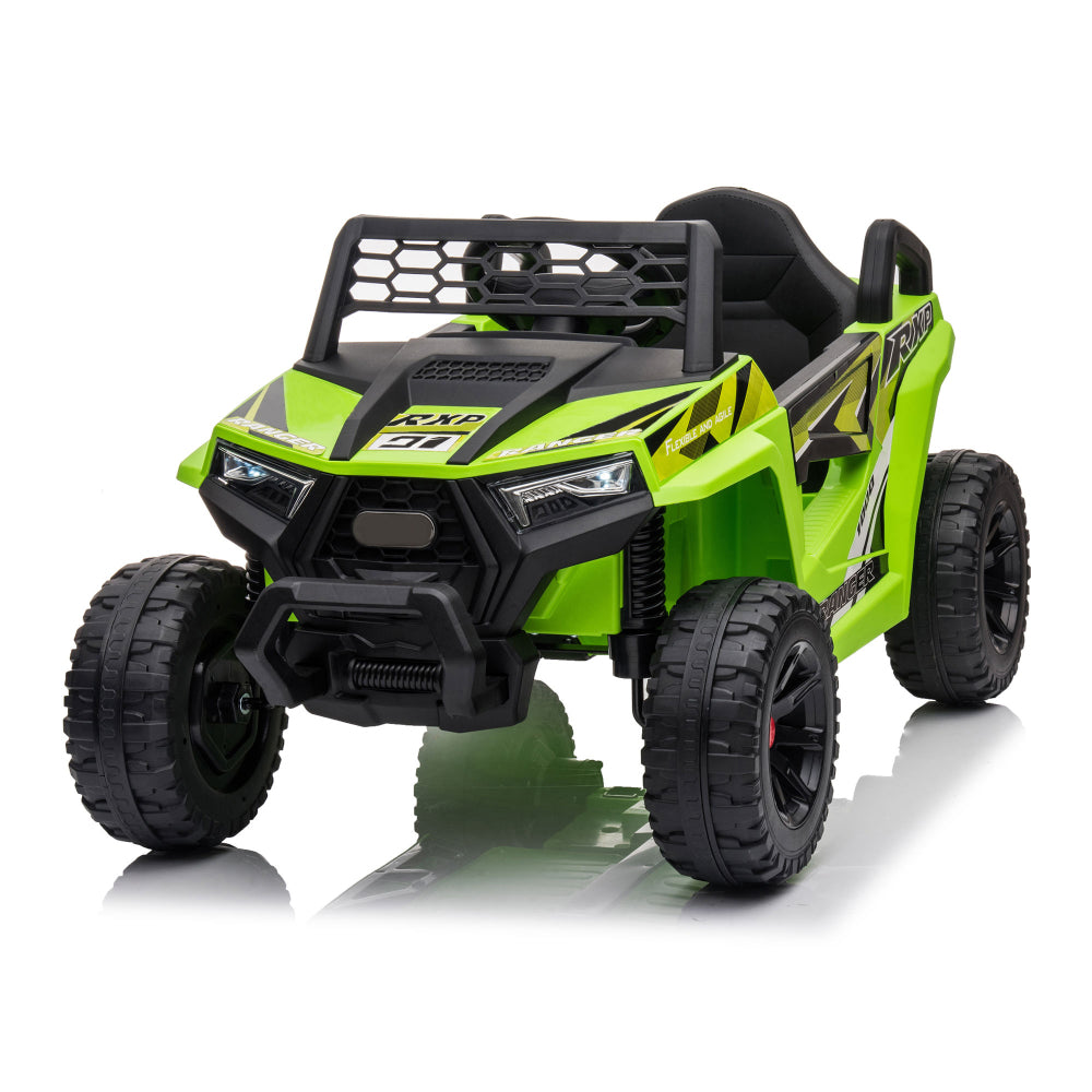 12V kids Ride On Mini UTV, Electric Car with Front LED Lights and Horn, Single Seat with a Safety Belt, Forward/Reverse Function